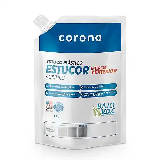 Estuco Plastico Corona 1kg Estucor