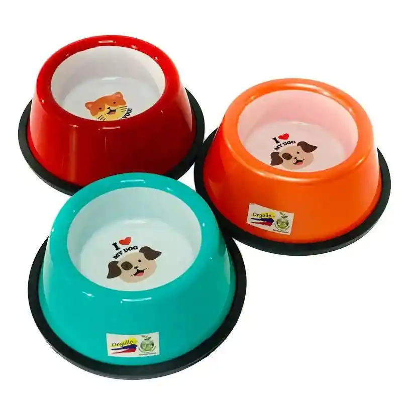 Comedero Bi-color Antideslizante Mediano