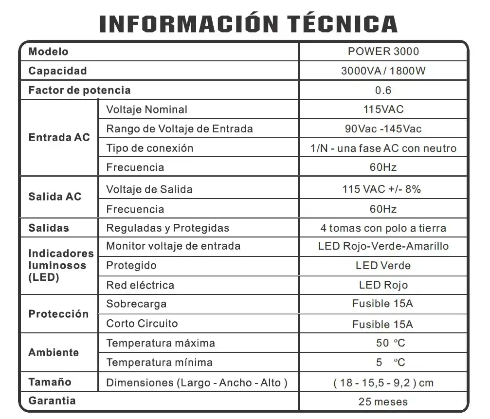 Regulador Electrónico De Voltaje Magom Power 3000