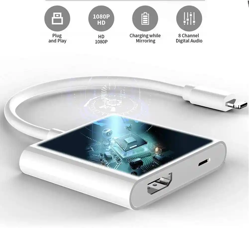 Adaptador Lightning A Hdmi Iphone Ipad Ipod Full Hd