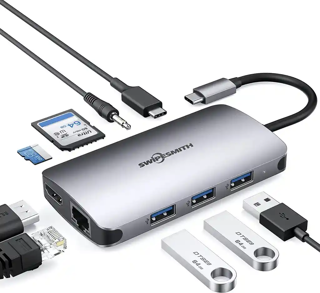 Adaptador Usb Macbook Laptop A Hdmi Ethernet Usb Tipo C