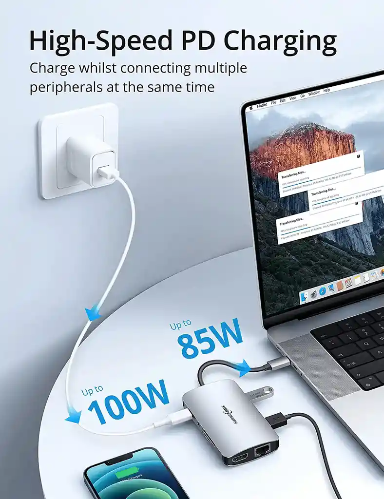 Adaptador Usb Macbook Laptop A Hdmi Ethernet Usb Tipo C