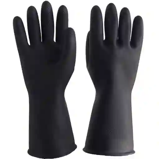 Guantes De Caucho Semi Industrial Negro Talla 8