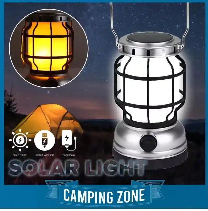 Lampara Recargable Solar Para Camping Portatil 260v