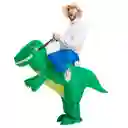 Disfraz De Dinosaurio Verde Inflable Montable Adulto Halloween