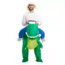 Disfraz De Dinosaurio Verde Inflable Montable Adulto Halloween