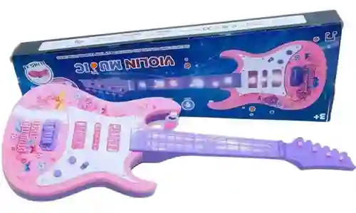 Guitarra Rock Juguete Luces Sonidos Instrumento Musical Niña