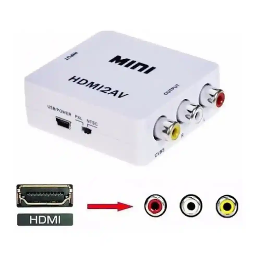 Convertidor Adaptador De Hdmi A Rca Video Version 1080p