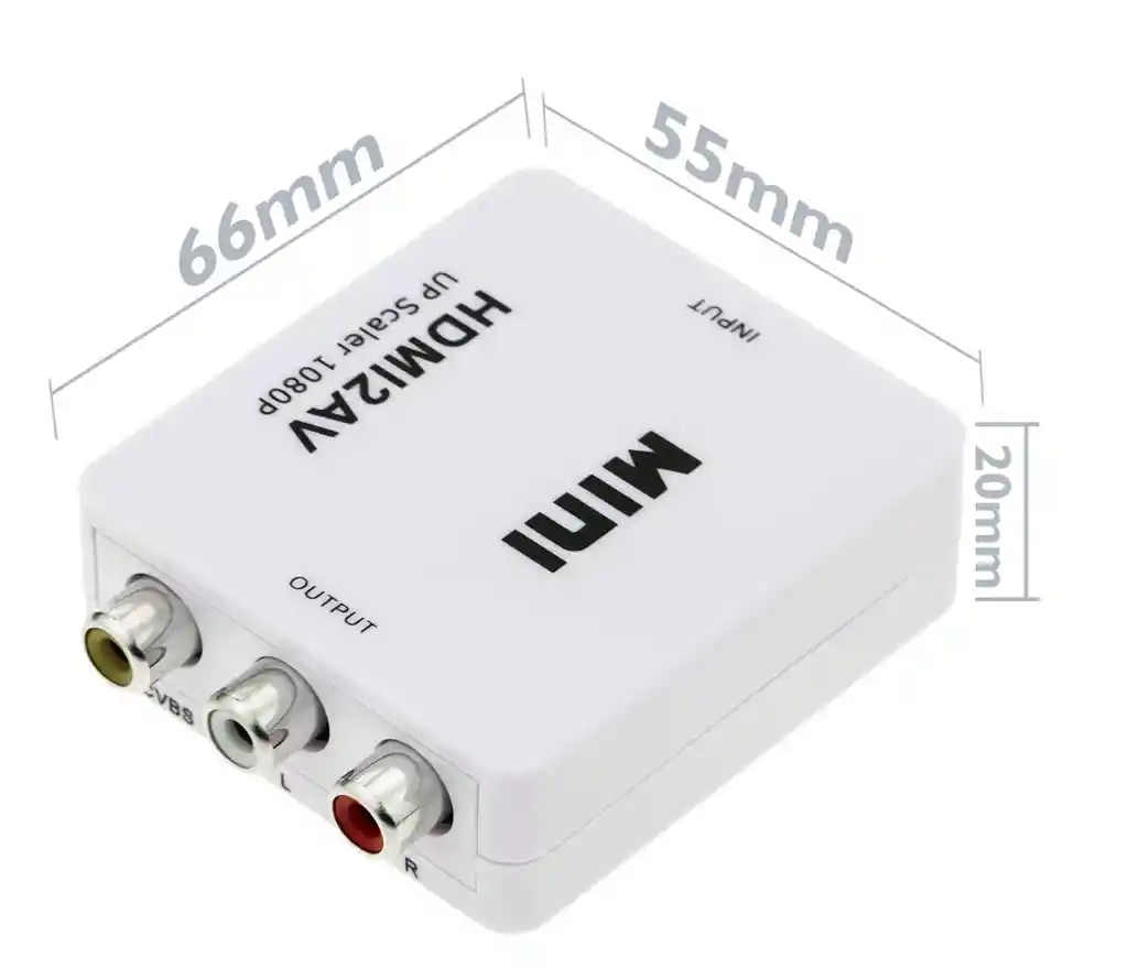 Convertidor Adaptador De Hdmi A Rca Video Version 1080p