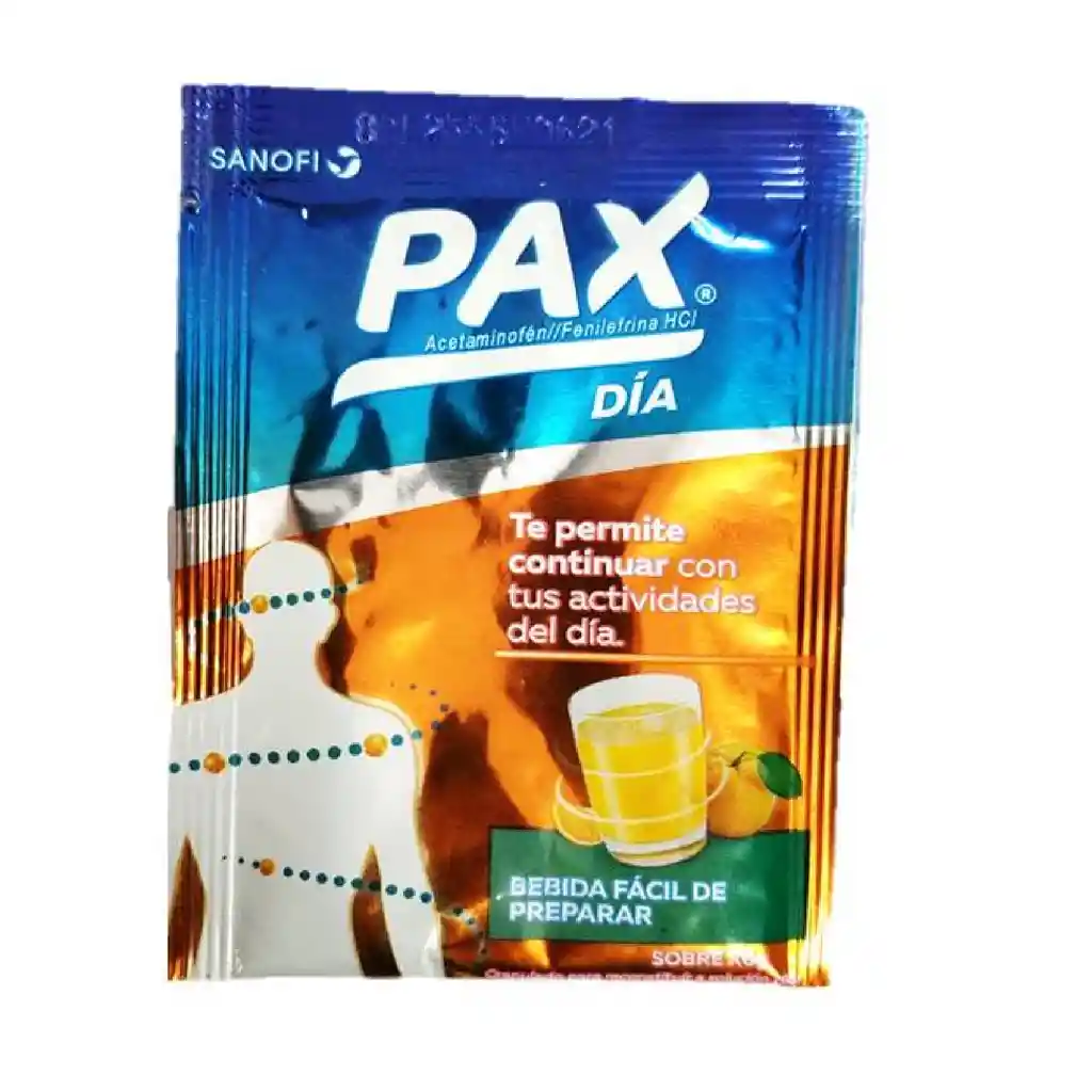 Pax Dia (acetaminofen/fenilefrina) Sobre