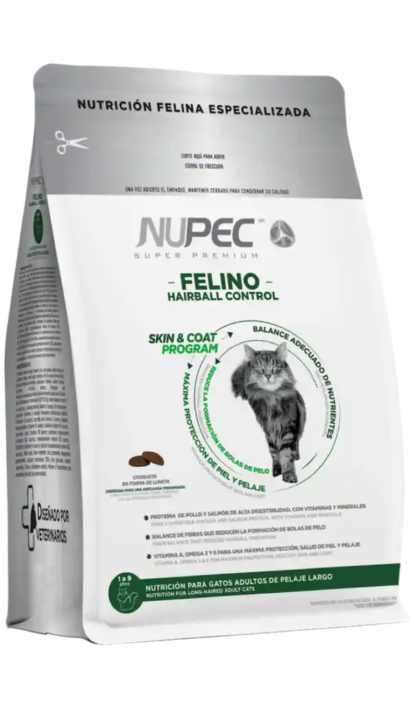 NUPEC felino hairball control alimento para gato 1.5 kg