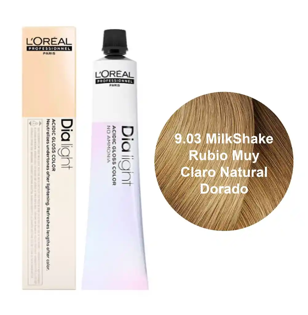  L'Oréal Dia Light 9.03 Milkshake Rubio Muy Claro Natural Dorado 50 Ml 