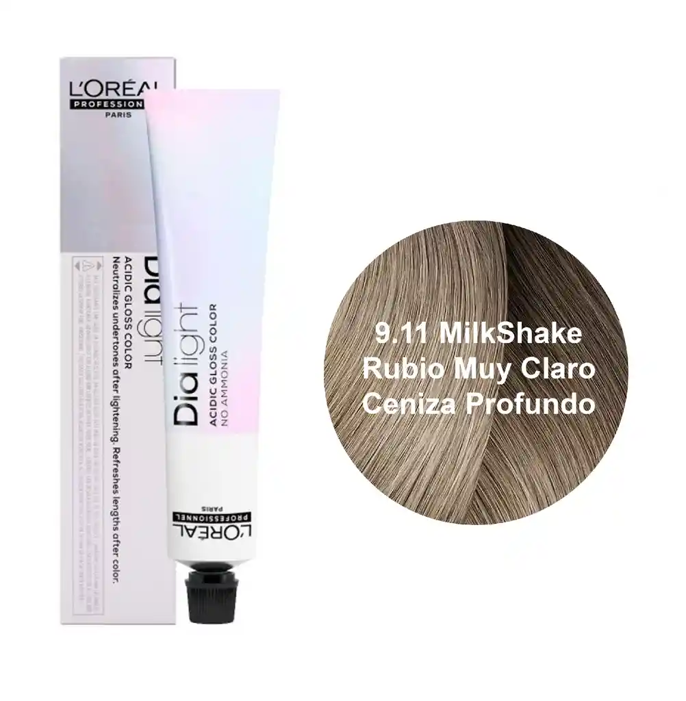 L'Oréal Dia Light 9.11 Milkshake Rubio Muy Claro Ceniza Profundo 50Ml