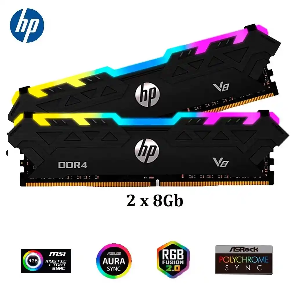 2 Memoria Ram Gaming Ddr4 16gb Hp 3200mhz V8 Series (2x8gb)