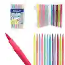 Plumones Lettering Markana Punta Pincel Pastel X12 Piezas