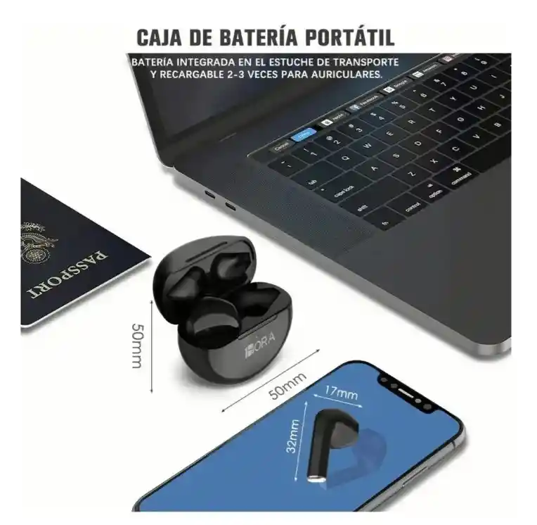 Audífonos In-ear Bluetooth Auriculares 6 Hr Bateria Original