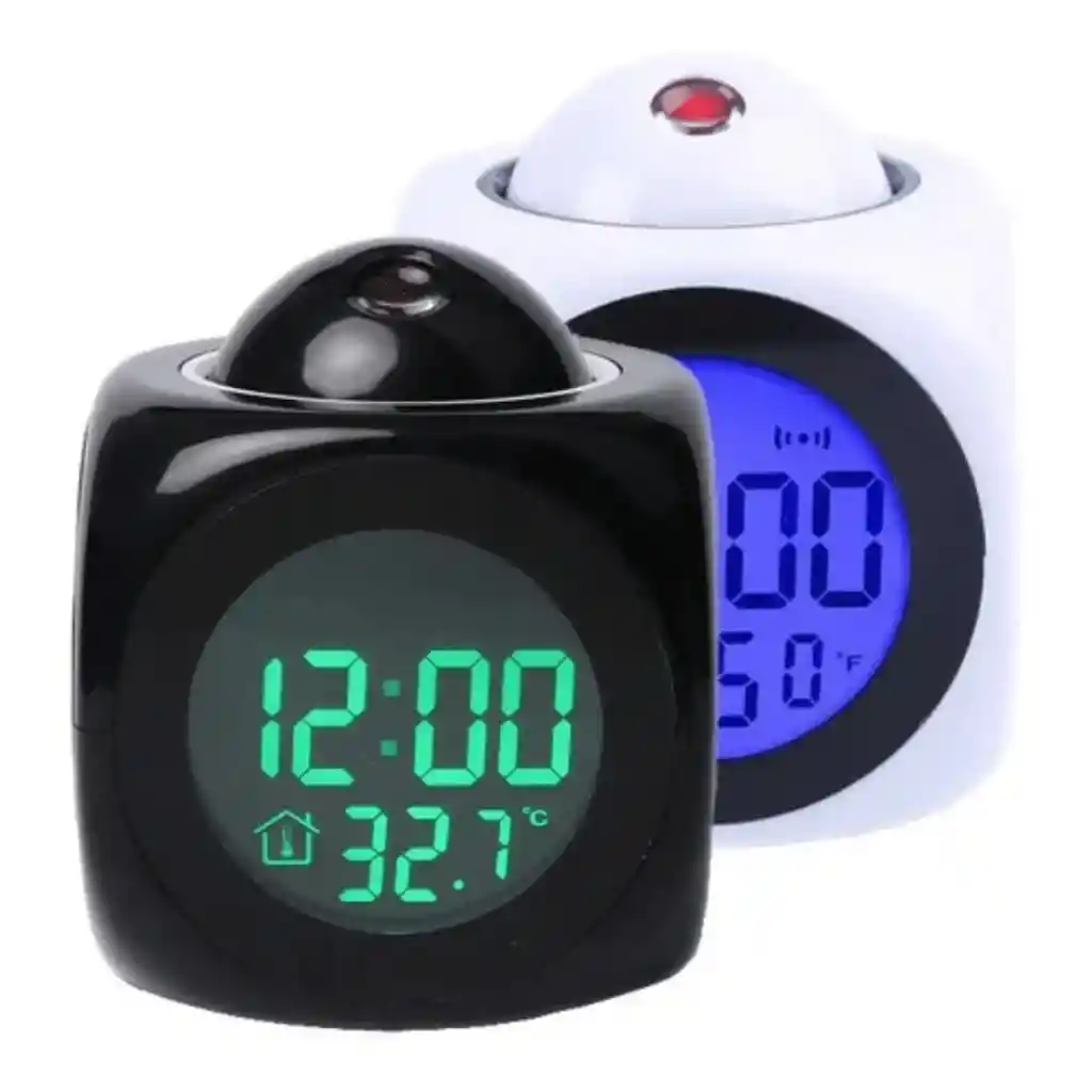 Reloj Despertador Digital Alarma Lcd Proyector Hora En Techo