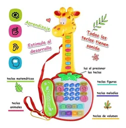 Juguete Guitarra Infantil Jirafa Con Teléfono, Luces Y Melodías Cy6020c