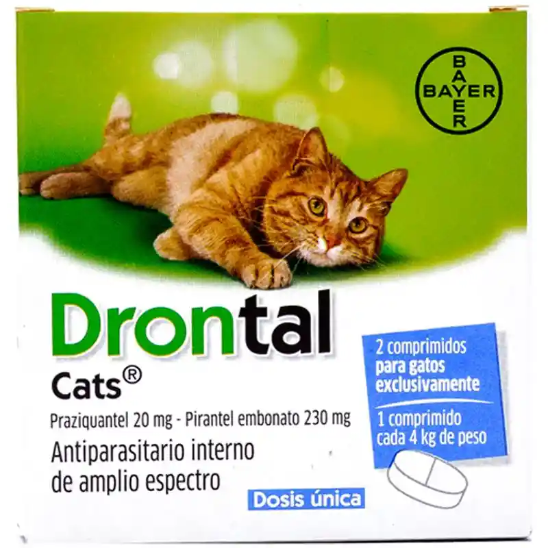 Drontal Antiparasitario Gatos X 2 Comprimidos