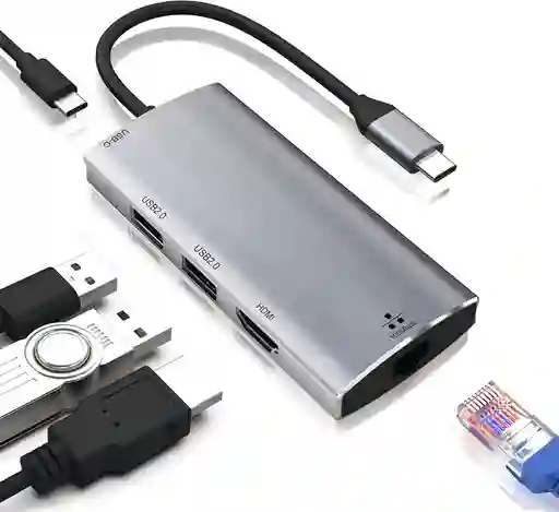 Adaptador Usb C A Hdmi Ethernet Rj45 Macbook Usb Win