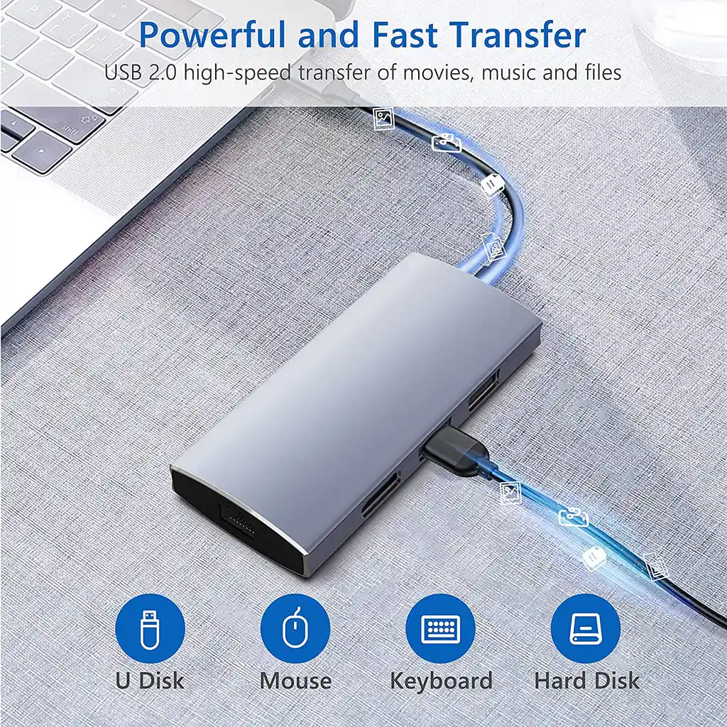 Adaptador Usb C A Hdmi Ethernet Rj45 Macbook Usb Win