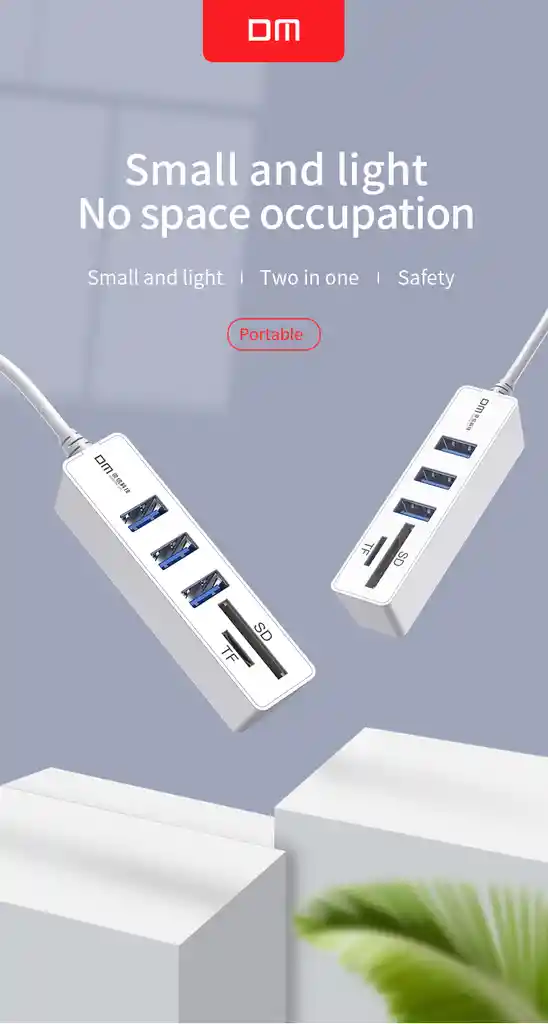 Adaptador Multi Usb Tipo A Hub Lector Micro Sd