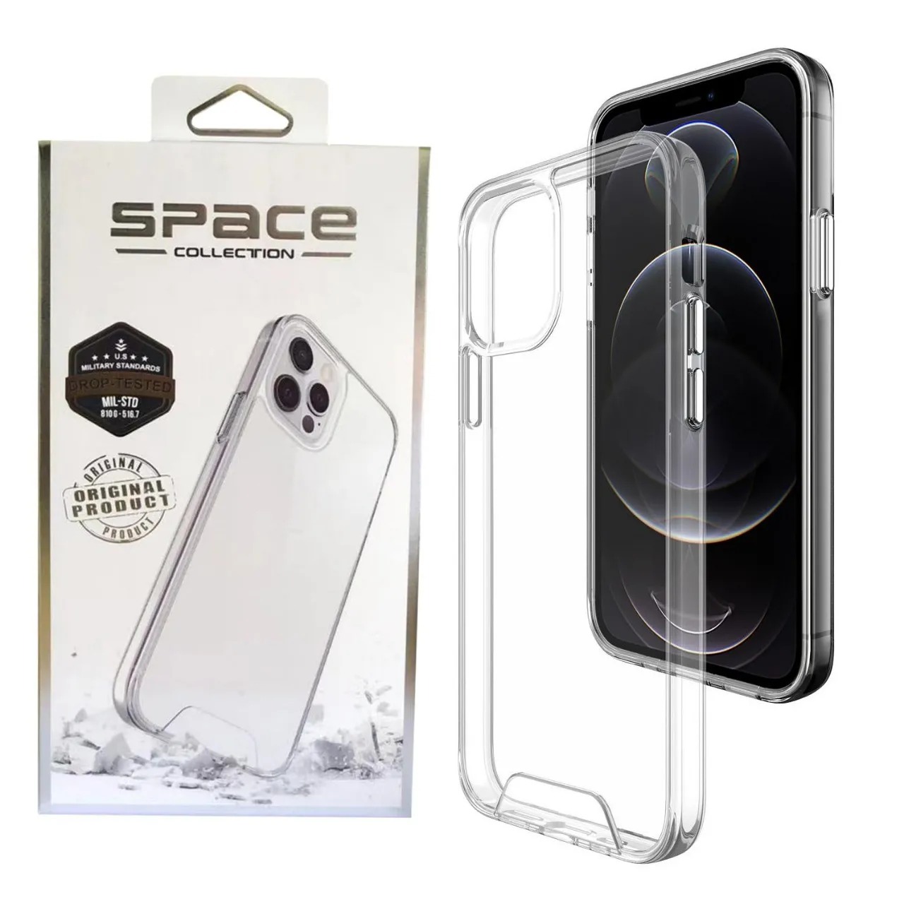 Case Space Drop Y Vidrio Templado para iPhone X Transparente SPACE