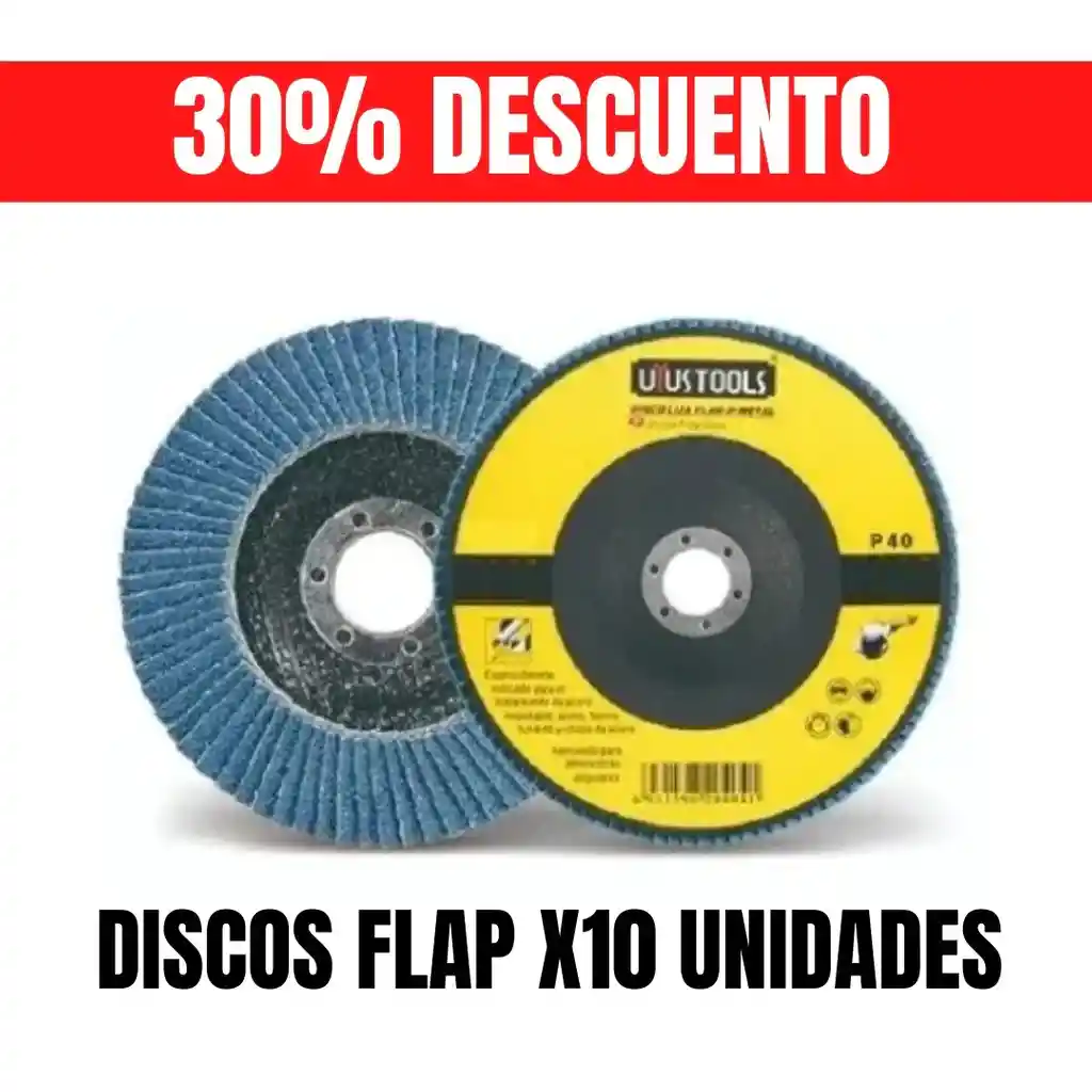 Discos Lija Flap 115mm Grano X10u Segun Referencias Disponibles