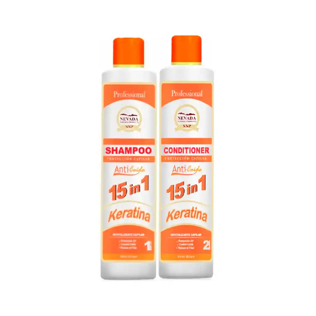 Nevada Shampoo + Acondicionador Keratina 15 In 1 510 Ml Revitalizante Capilar