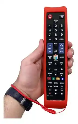 Forro Protector Silicona Control Tv Samsung Modelo Largo Rojo