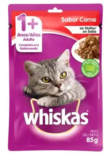 Whiskas Alimento Humedo Para Gatopouch Adulto Carne 85 Gr