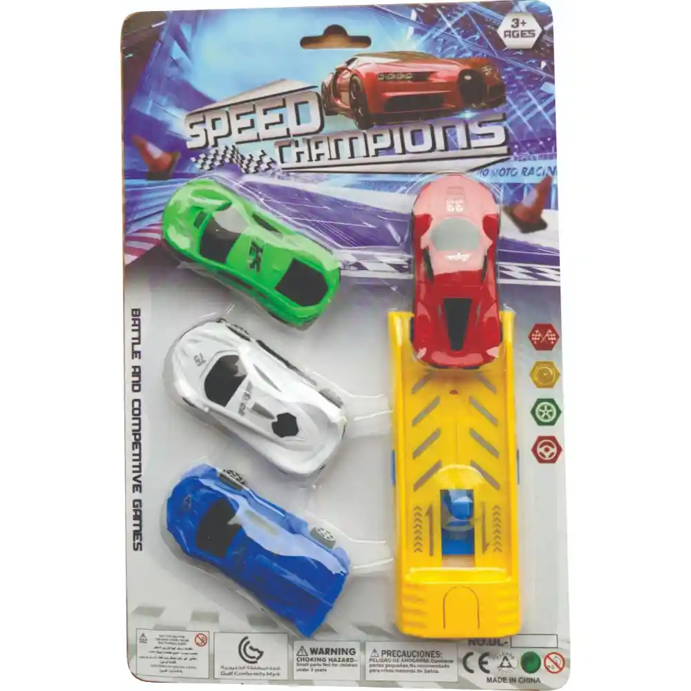 Lanzador Track Carros X 4 Blister