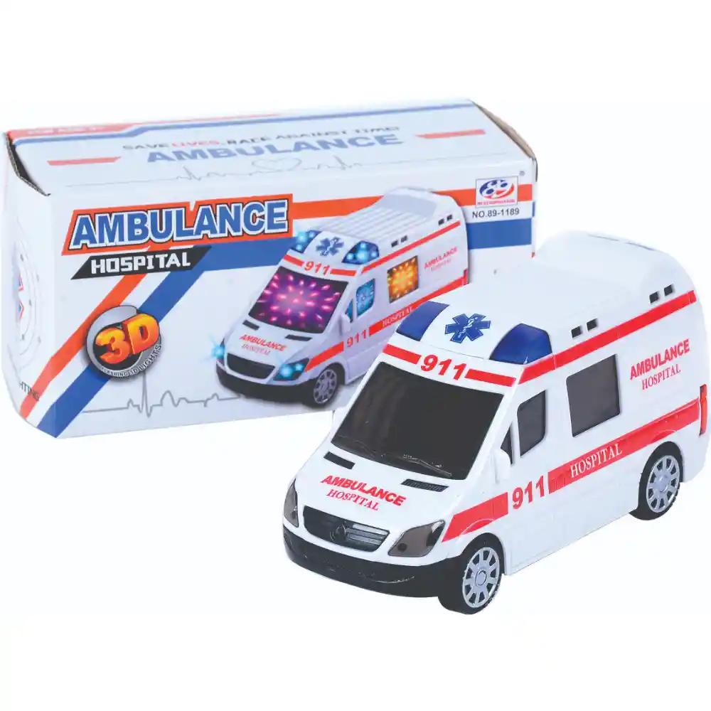 Ambulancia Pilas Luz Y Sonido Caja