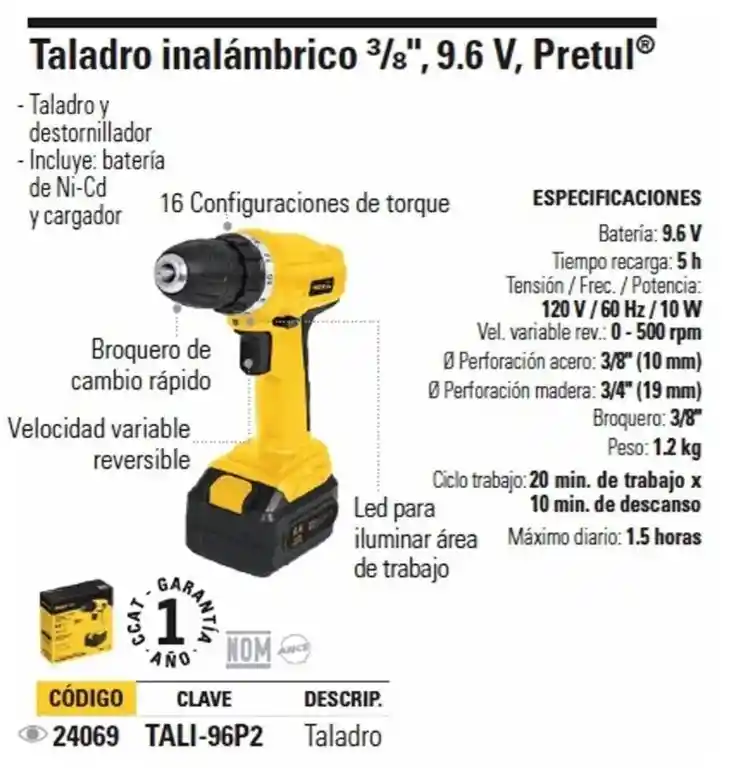 Taladro Destornillador Inalambrico