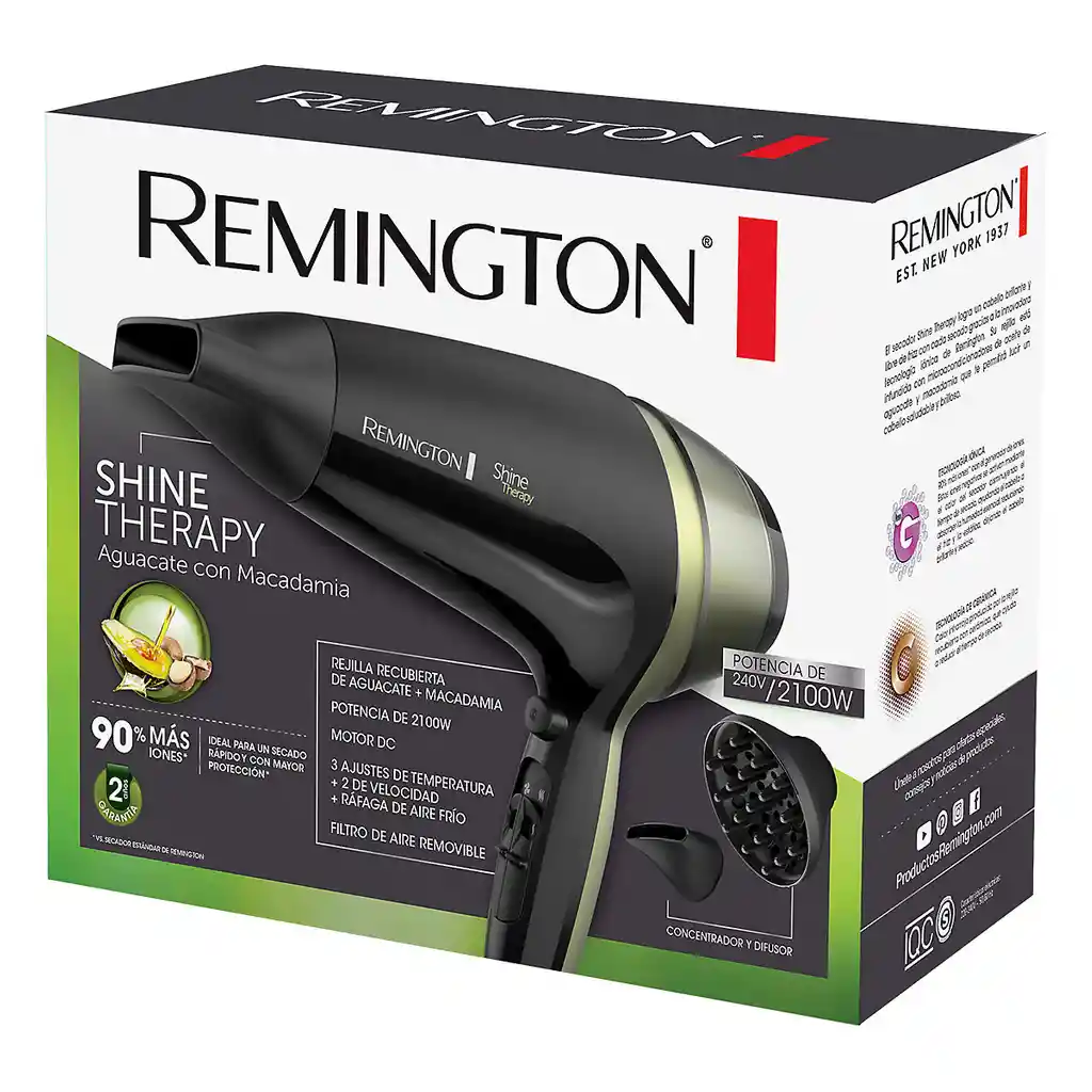 Remington Comboplancha Alisadora S8599 + Secador Aguacate D13A