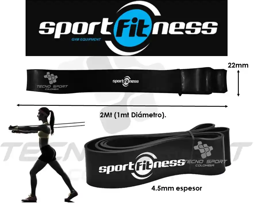 Kit 3 Pzs Banda Poder Elástica Sportfitness Tonificacion Gym