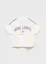 Camiseta Piping Offwhite Talla 08 Niña Mango