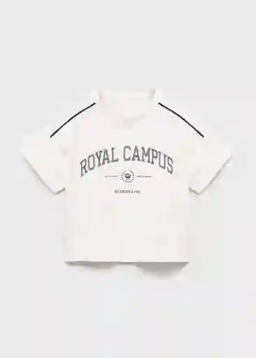 Camiseta Piping Offwhite Talla 08 Niña Mango