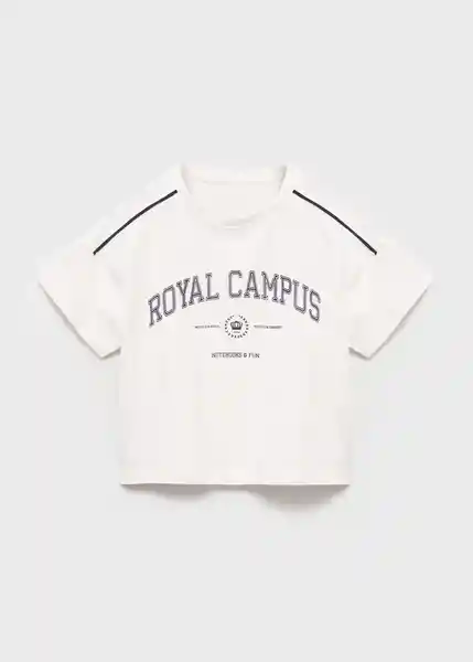 Camiseta Piping Offwhite Talla 08 Niña Mango