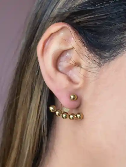 Aretes Esferas Doradas