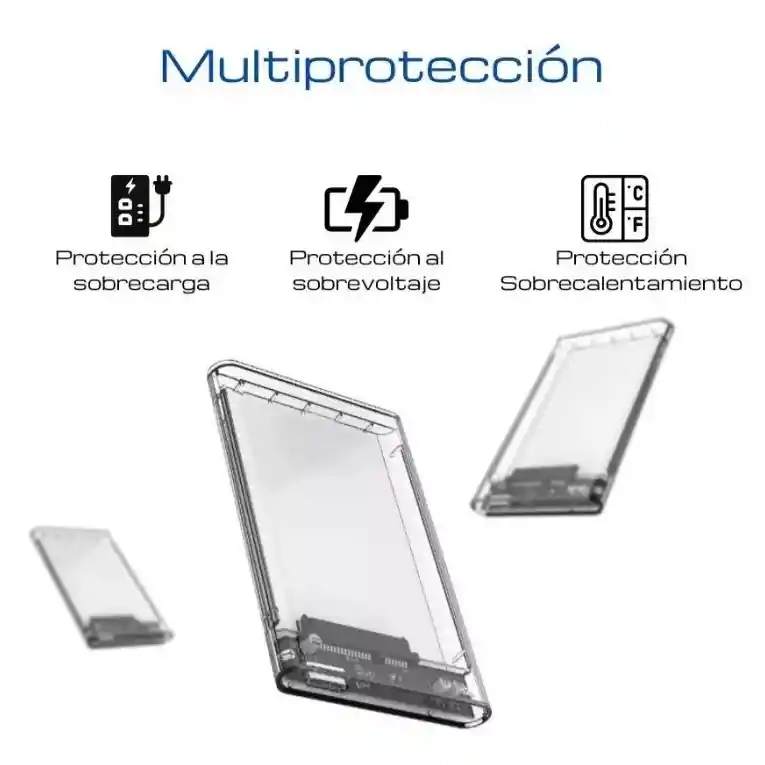 Caja Externa Case Disco Duro Sata 2.5 Usb 3.0 Transparente