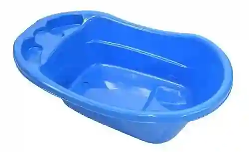 Bañera Tina Para Bebe Plásticas Sencilla Baño Azul Mate