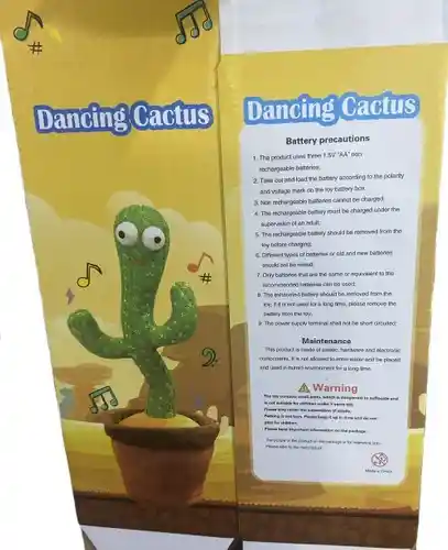 Muñeco Cactus Bailarin Peluche Repetidor De Voz Y Música