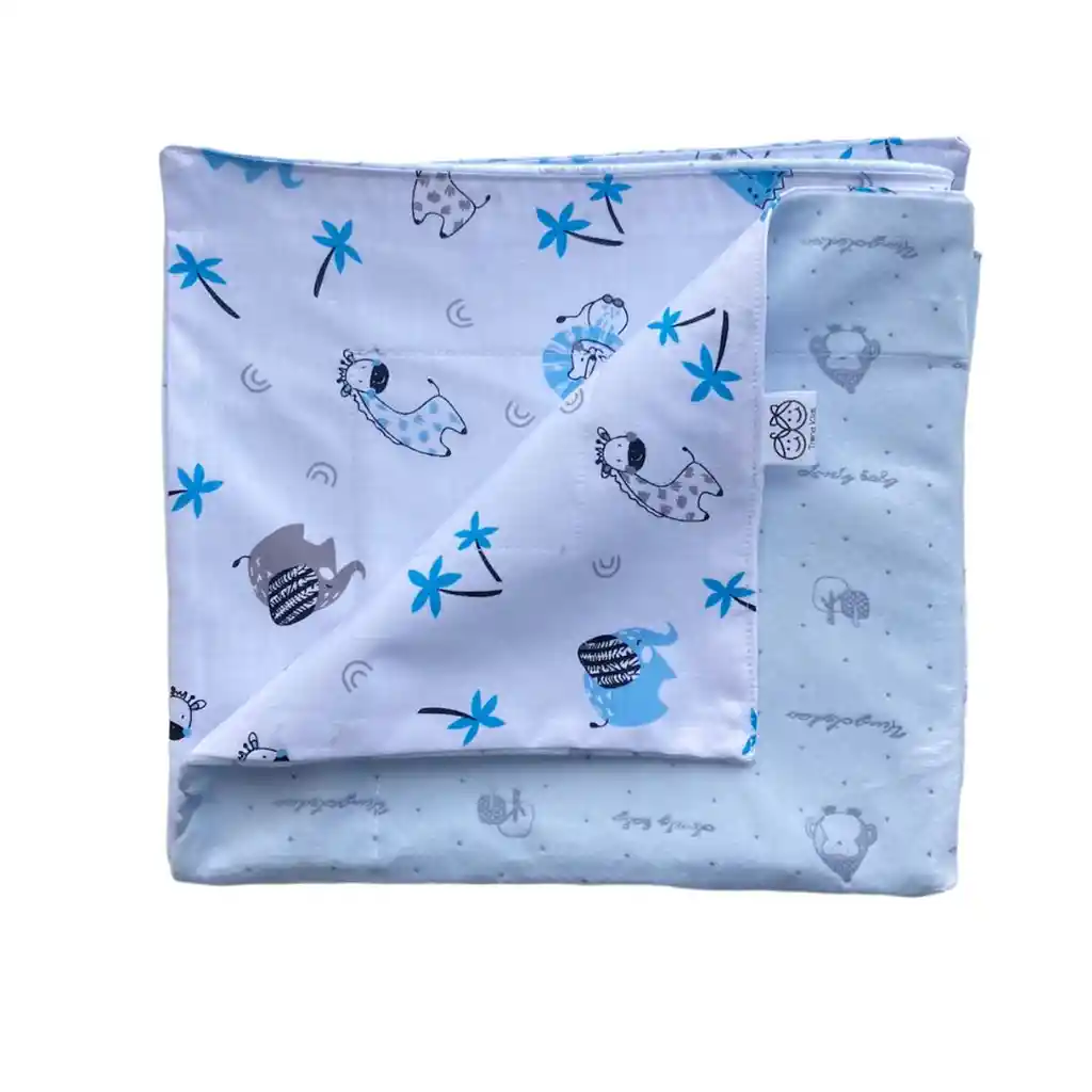 Cobija Para Bebé Sueño Profundo - Ositos Y Animalitos Azules
