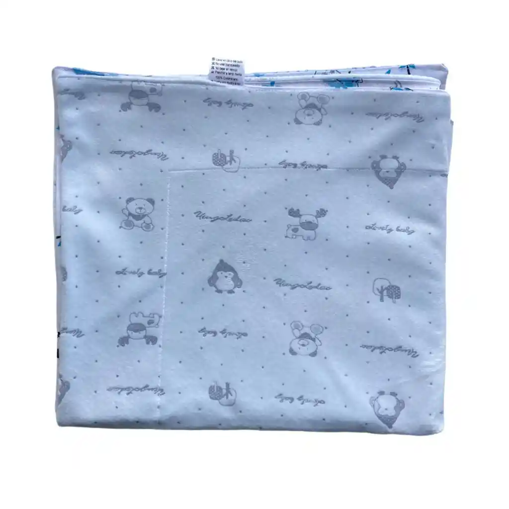 Cobija Para Bebé Sueño Profundo - Ositos Y Animalitos Azules