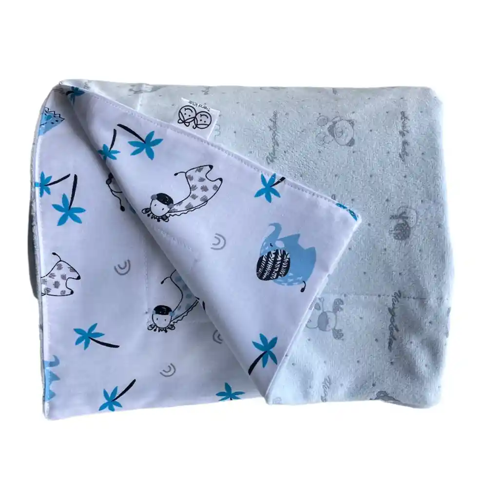 Cobija Para Bebé Sueño Profundo - Ositos Y Animalitos Azules