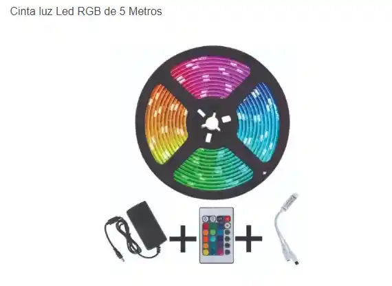 Cinta Luz Led Rgb De 5 Metros