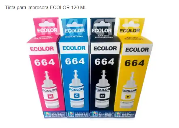 Tinta Para Impresora Ecolor 120 Ml