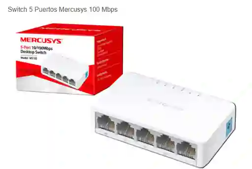 Switch 5 Puertos Mercusys 100 Mbps