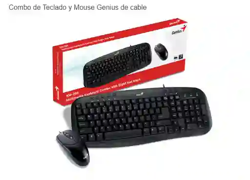 Combo De Teclado Y Mouse Genius De Cable